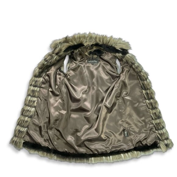 Donna Salyers Fabulous‎ Furs Vest Womens Small Gray Black Faux Fur Lined Pockets - Picture 6 of 11